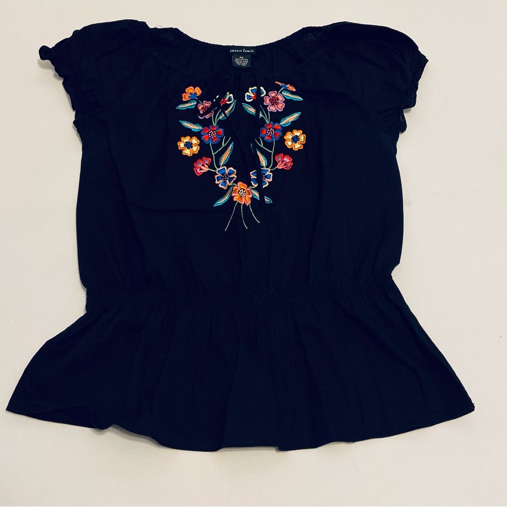 Susan Lewis Embroidered Cotton Top, Size PS